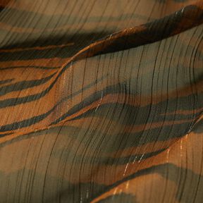 Chiffon with tiger print glitter pinstripes – black/copper, 