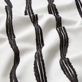 Decor Fabric Half Panama wavy stripes – black/ivory, 