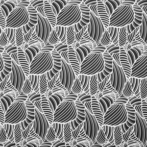 Abstract leaves viscose jersey – black/white, 