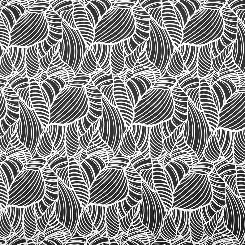 Abstract leaves viscose jersey – black/white,  image number 1