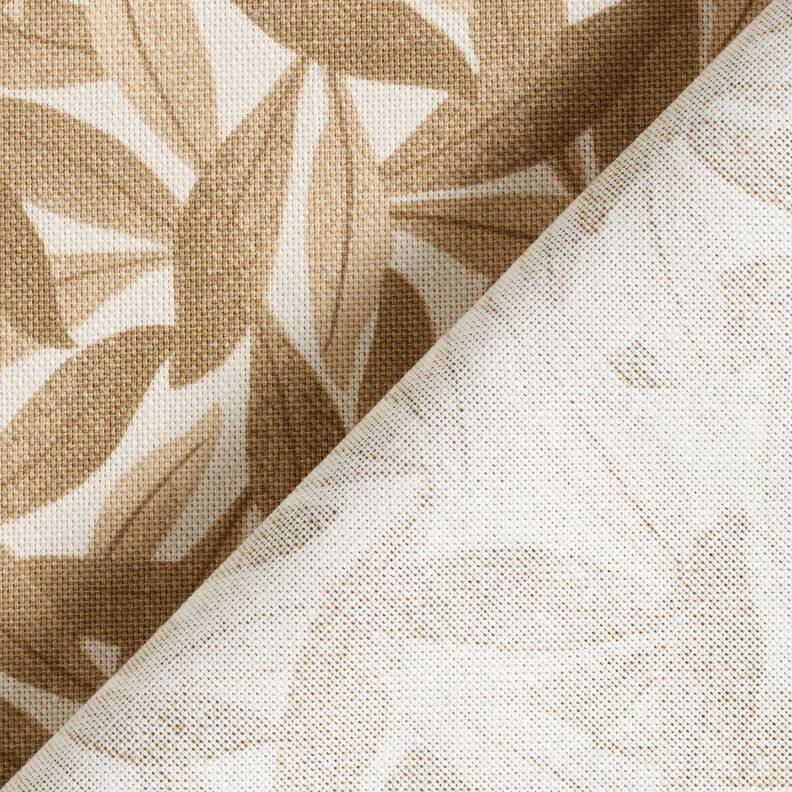 Decor Fabric Half Panama sea of leaves – offwhite/light brown, image number 4