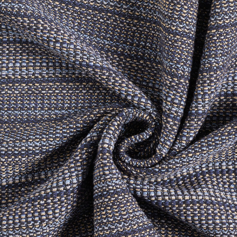 Textured glitter yarn coat fabric – midnight blue/dune,  image number 4