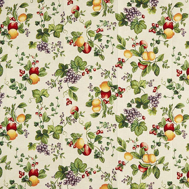 Decor Fabric Tapestry Fabric Fruits – light beige/carmine,  image number 1