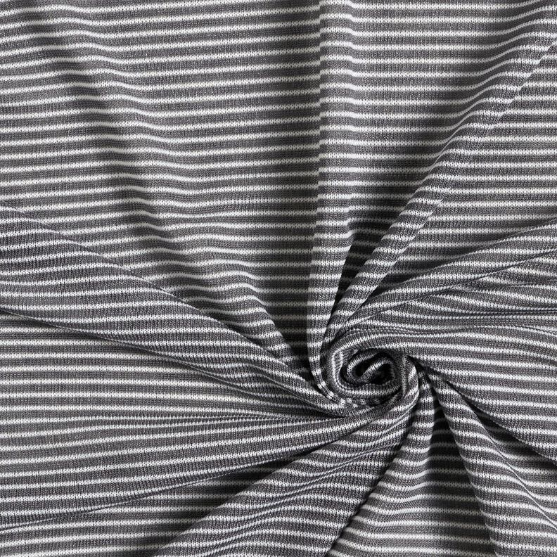 Fine Knit Narrow Stripes – antique silver/white,  image number 3