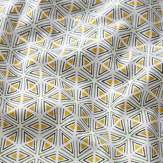 Cotton Cretonne geometric shapes – white/olive, 