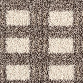 Knitted bouclé check – offwhite/light brown, 