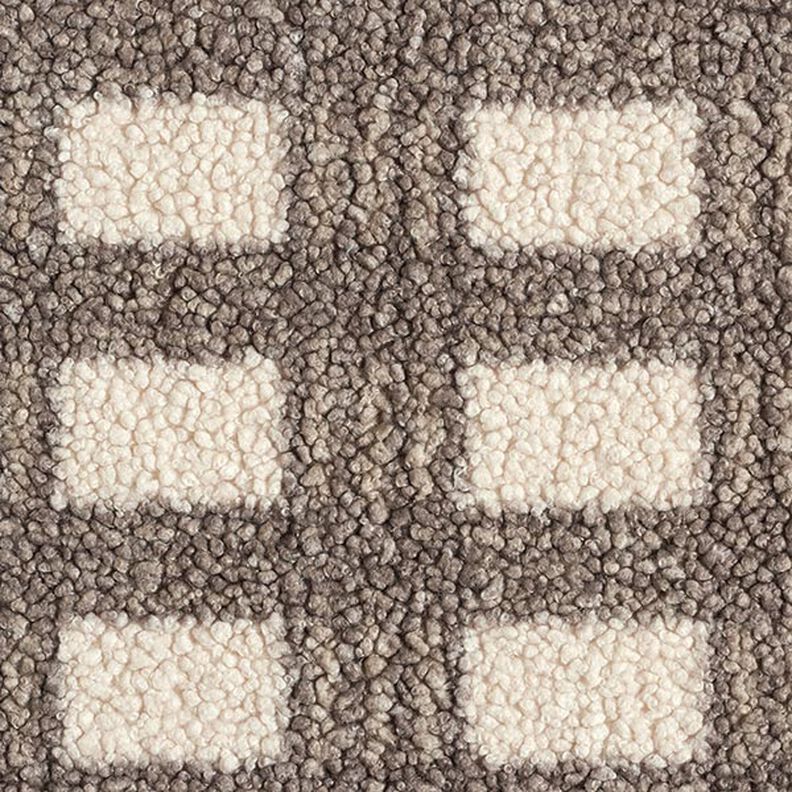 Knitted bouclé check – offwhite/light brown,  image number 1