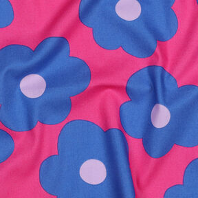 Cotton Poplin Big Flower | Nerida Hansen – intense pink/denim blue, 