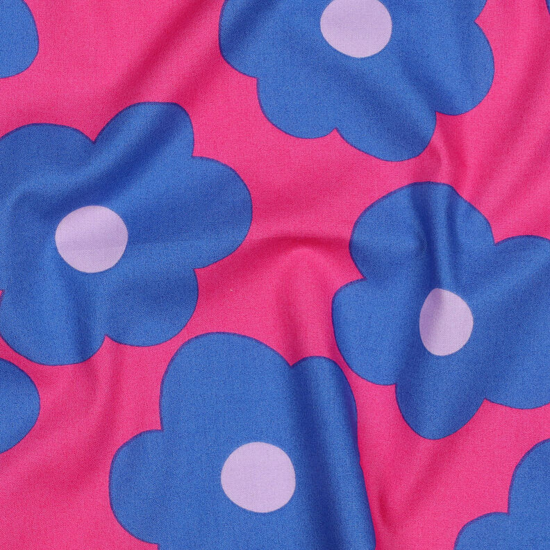 Cotton Poplin Big Flower | Nerida Hansen – intense pink/denim blue,  image number 2