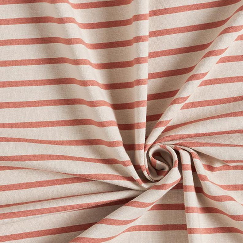 Narrow & Wide Stripes Cotton Jersey – anemone/terracotta,  image number 3