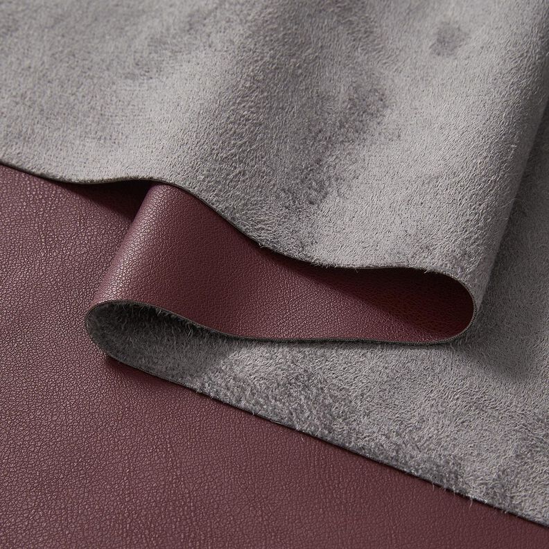 Imitation Leather with velour reverse  – merlot,  image number 3