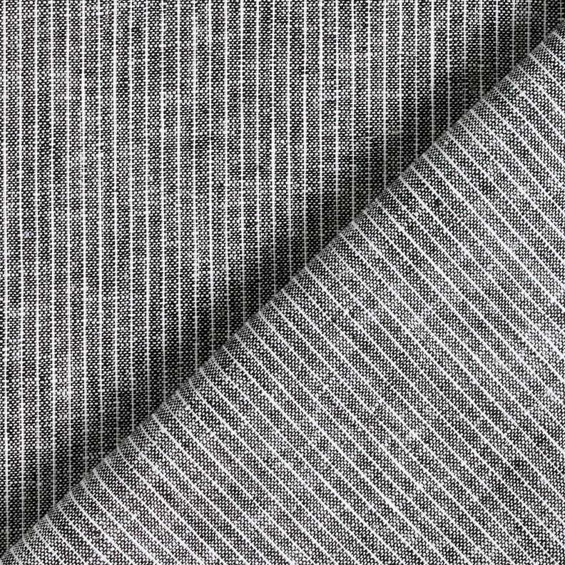 Linen Cotton Blend Narrow Stripes – black/white,  image number 4