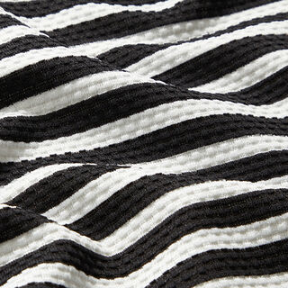 Textured horizontal stripes knitted jacquard – white/black, 