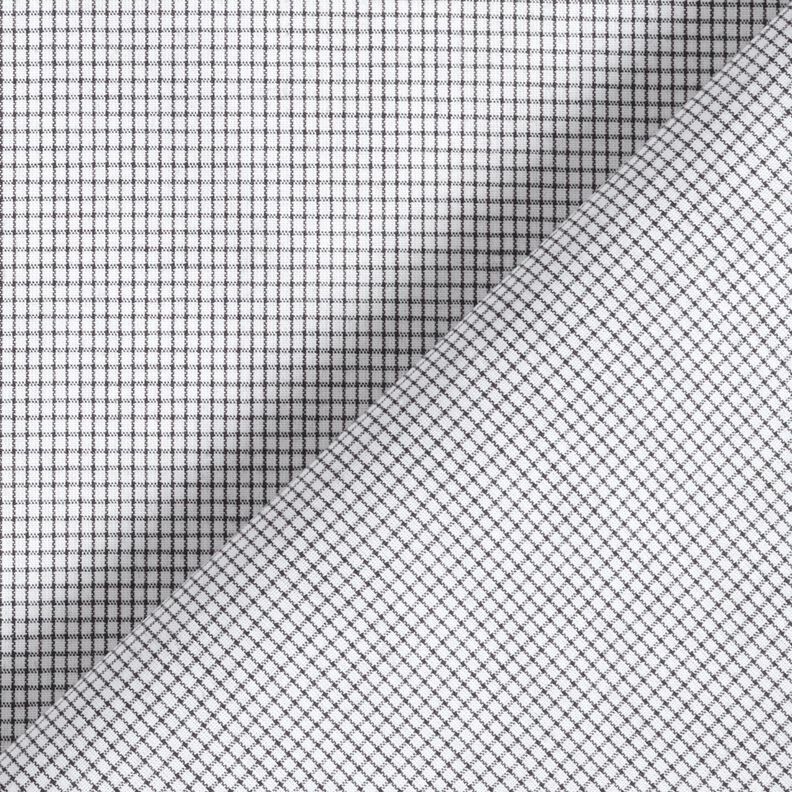 Shirt fabric fine grid check – black/white,  image number 4