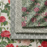 Decor Fabric Half Panama Jasmine blossoms – dark pine/burgundy,  thumbnail number 5