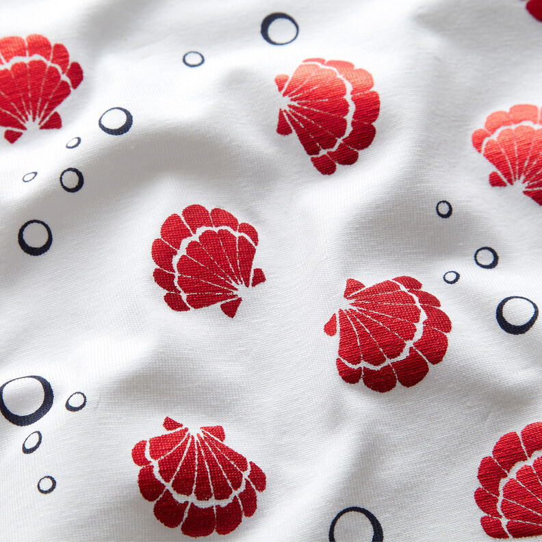 Cotton Jersey Shells Metallic – white/red,  image number 3