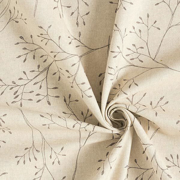 Decorative fabric half Panama delicate branches – natural,  image number 3