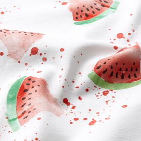 Cotton Jersey Watermelons | Glitzerpüppi – white, 