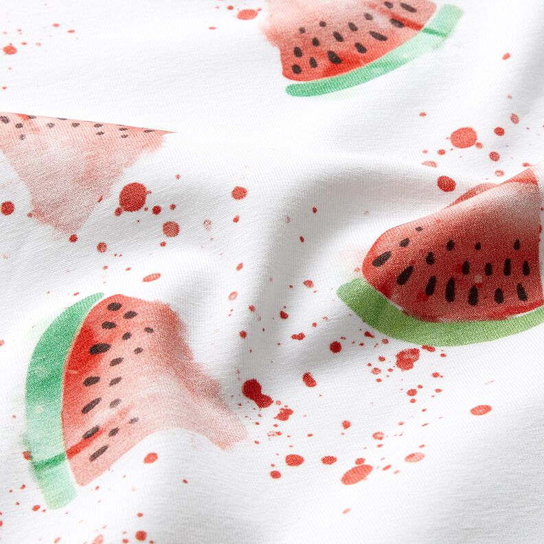 Cotton Jersey Watermelons | Glitzerpüppi – white,  image number 1