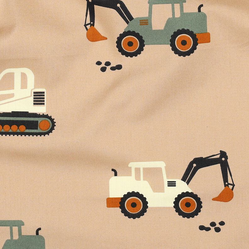 Cotton Poplin Excavators and tractors | Poppy Fabrics – beige,  image number 2