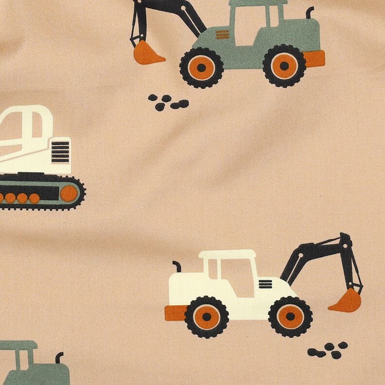 Cotton Poplin Excavators and tractors | Poppy Fabrics – beige, image number 2