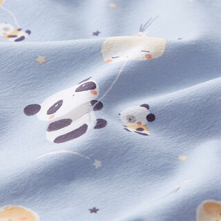 Cotton Jersey Panda with moon balloon – sky blue | Remnant 50cm, 