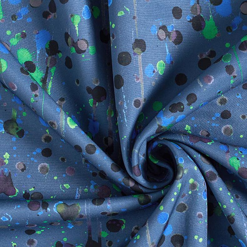 Softshell dripping blobs Digital Print – denim blue/grass green,  image number 4