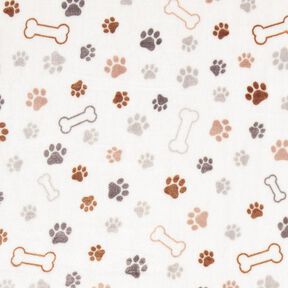 Cosy Fleece Paws and Bones – ivory/dark taupe, 