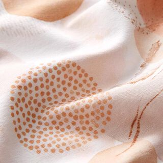 Organic French Terry abstract geometric figures – white/apricot, 