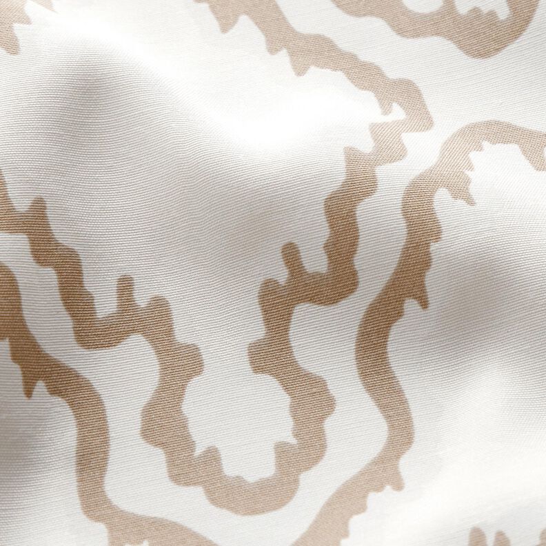 Cotton fabric serpentine lines – beige/dark beige, image number 3