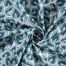 Cotton Cretonne Abstract leaves – ocean blue/ivory,  thumbnail number 3