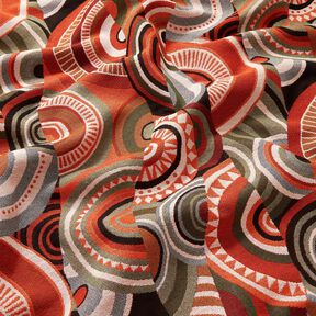 Decor Fabric Tapestry Fabric abstract semicircles – terracotta/green, 