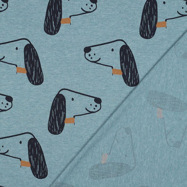 Cotton Jersey Dogs | Poppy Fabrics – dove blue/black,  image number 4