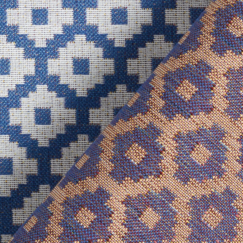 Outdoor fabric jacquard rhombus – blue,  image number 4