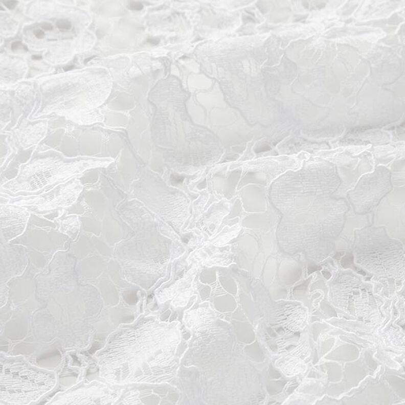 Lace with double-sided floral scalloped edge – white,  image number 3
