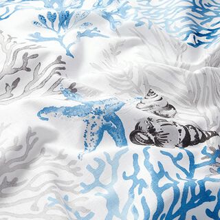 Decorative fabric Panama Corals – blue, 