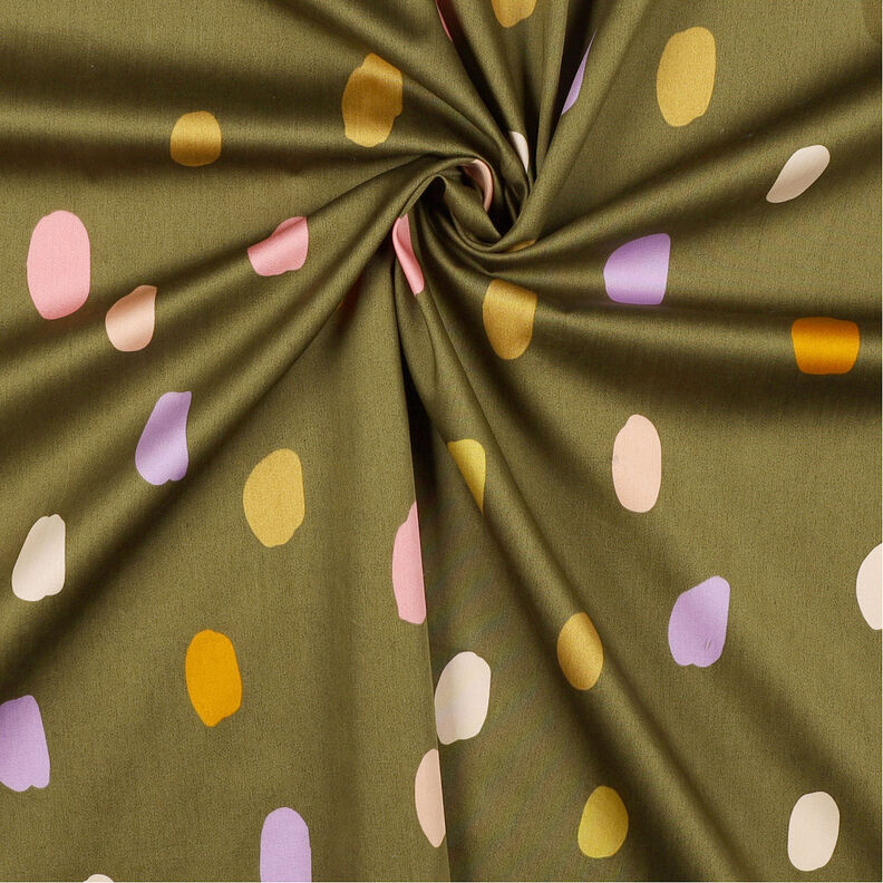 Polka dot cotton satin | Nerida Hansen – khaki,  image number 4