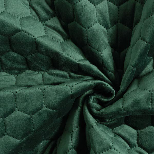 Upholstery Fabric Velvet Honeycomb Quilt – dark green,  image number 5