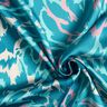 Satin crepe abstract petals – turquoise/cream,  thumbnail number 3