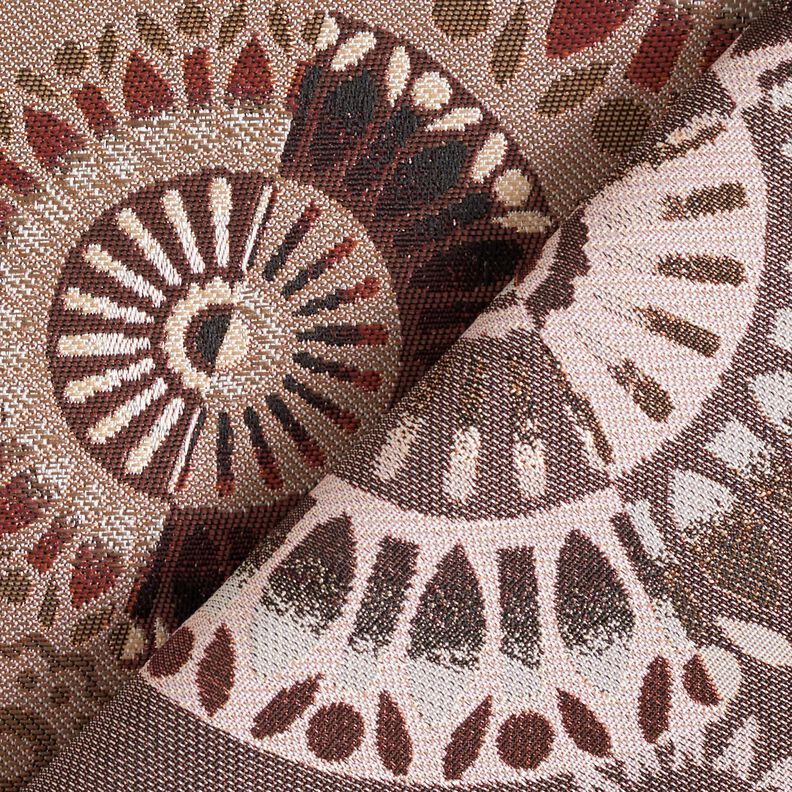 Decor Fabric Jacquard elegant mandala – dark taupe/burgundy,  image number 4