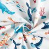 Cotton Cretonne underwater animals – white/aqua blue,  thumbnail number 3