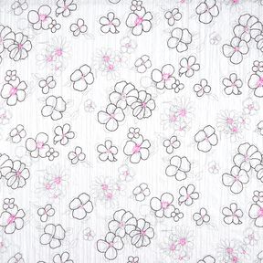 crinkle voile flowers and leopard print – white/black, 