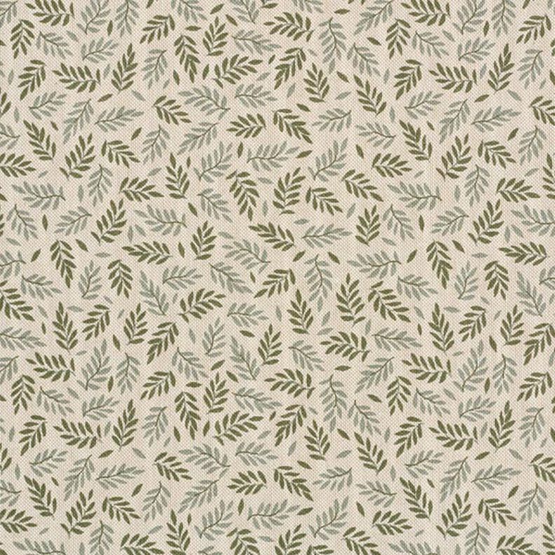 Decor Fabric Half Panama Delicate Leaves – natural,  image number 1