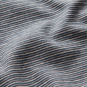 Ribbing Tubular fabric narrow stripes – ocean blue/silver, 