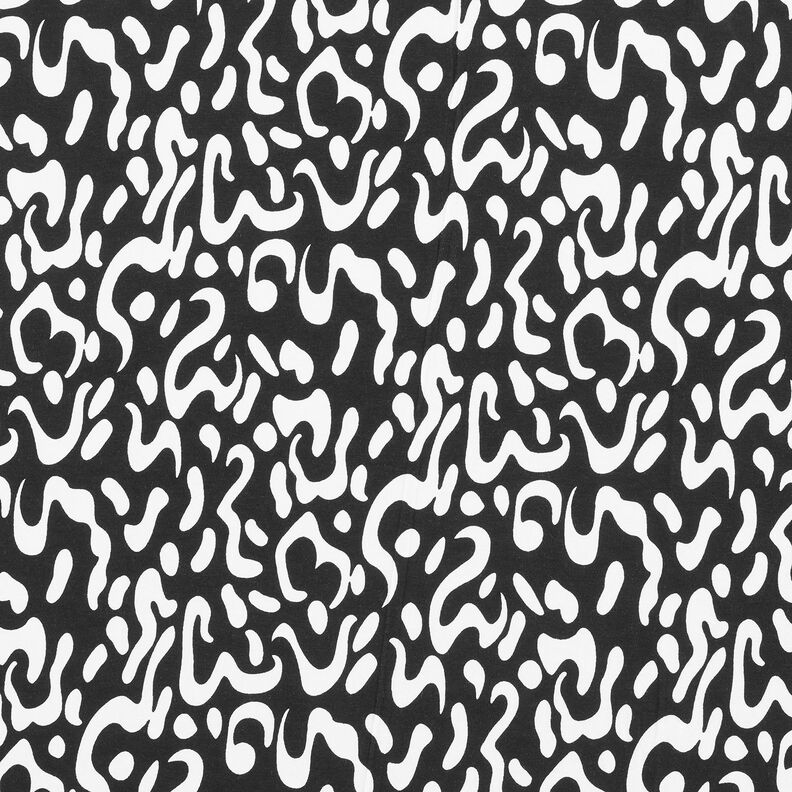 Abstract leopard pattern viscose jersey – black/white,  image number 1