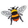Appliqué Bee [ 6 x 9,5 cm ] – black/yellow,  thumbnail number 1