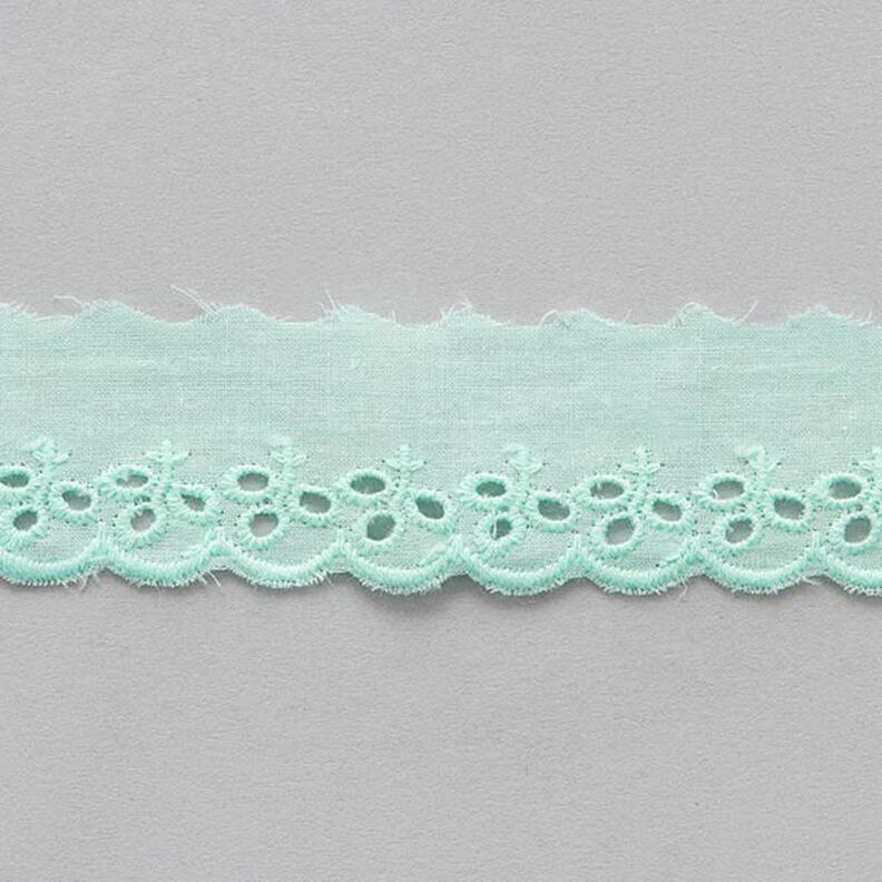 Scalloped Leafy Lace Trim [ 30 mm ] – mint,  image number 2
