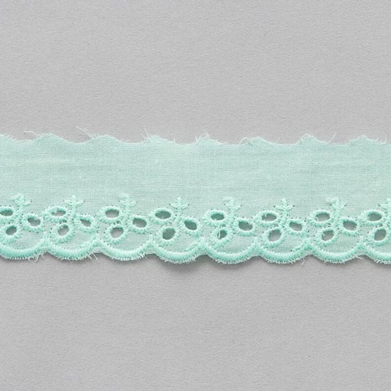 Scalloped Leafy Lace Trim [ 30 mm ] – mint,  image number 2