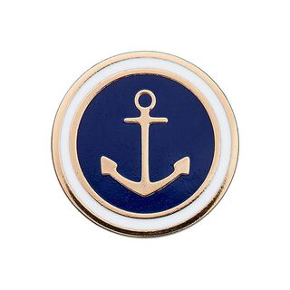 Metal Button Eyelet Anchor – navy blue/gold, 