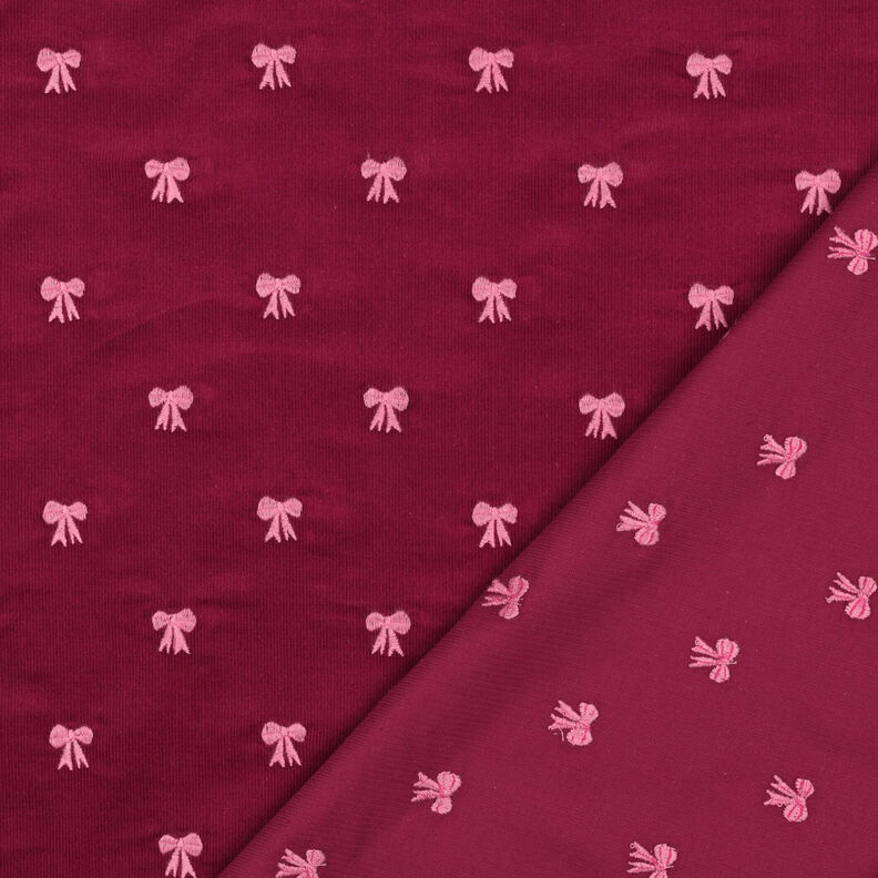 Baby Cord embroidered bows | Poppy Fabrics – carmine,  image number 4
